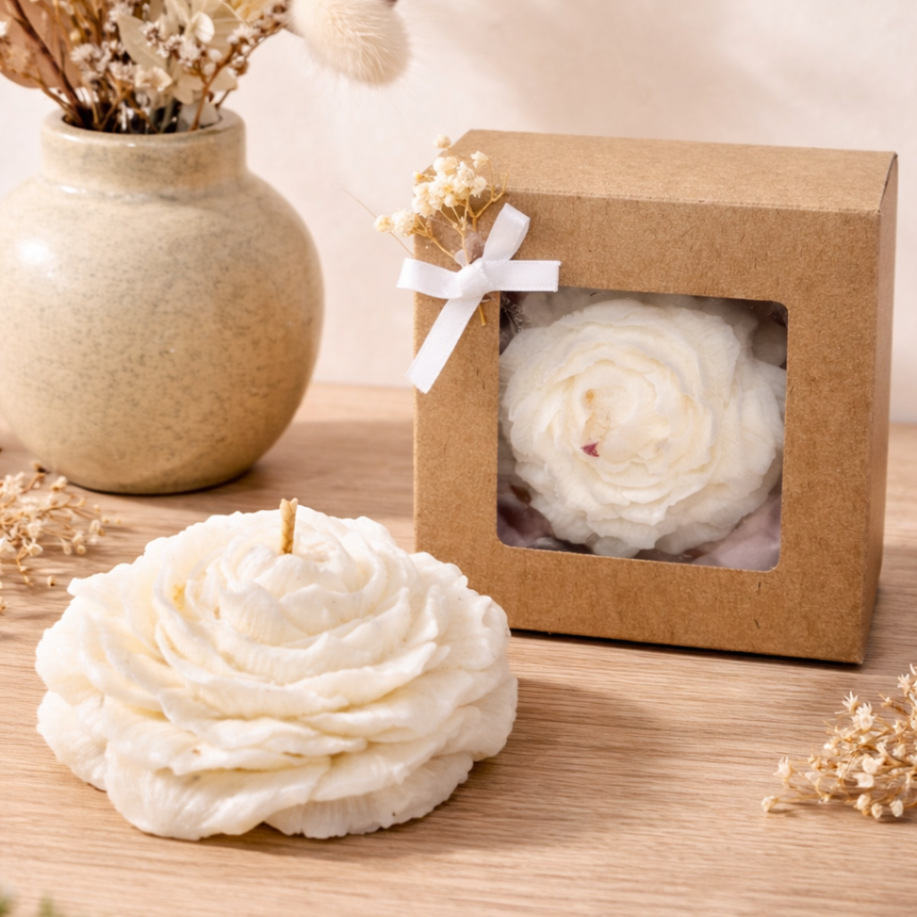 Bougie Décorative Fleur de Pivoine