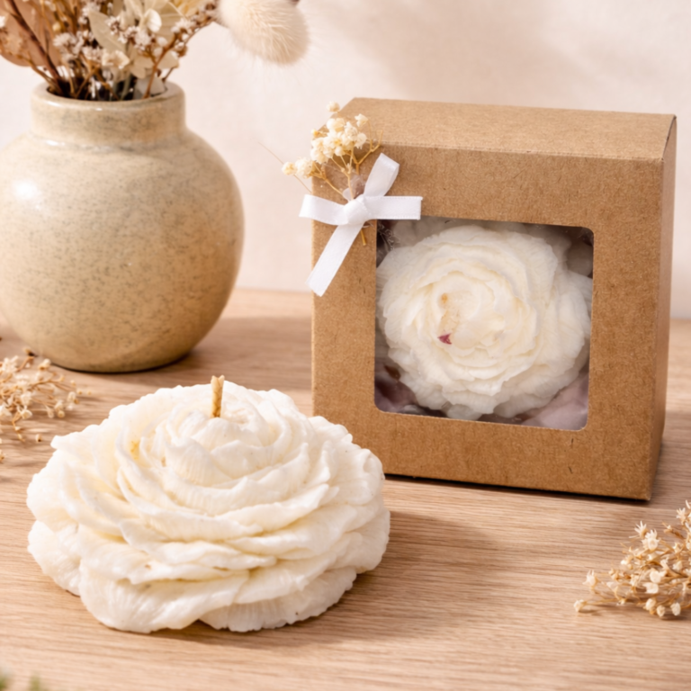 Bougie Décorative Fleur de Pivoine